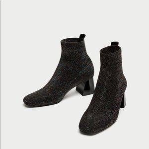 COPY - Zara Sock Style Multi Color glitter boots